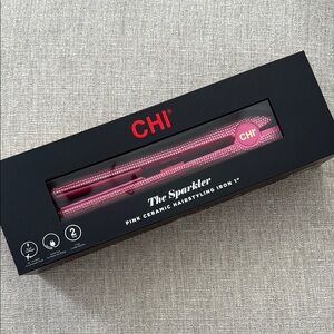 NIB💕 CHI The Sparkler Pink Ceramic Hairstyling Iron 1”